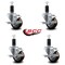 Service Caster 3'' Maroon Poly Swivel 1-1/4'' Expanding Stem Caster Set with Brake, 4PK SCC-EX20S314-PPUB-MRN-TLB-114-4 - alternate 4